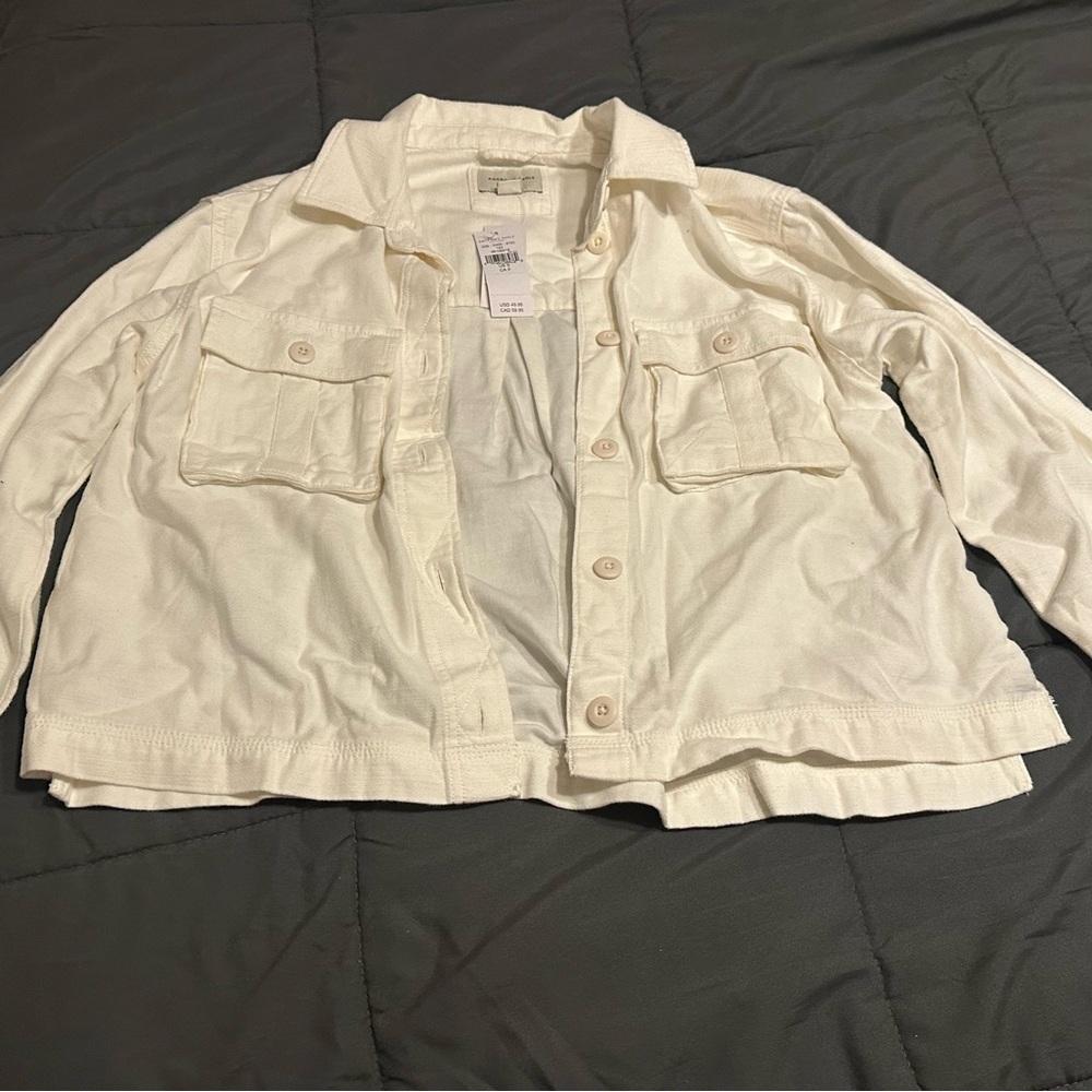 American Eagle Outfitters Cream Utility Jacket